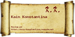 Kain Konstantina névjegykártya